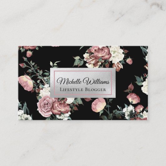 Elegante Rose Gold Vintag Visitenkarte (Vorderseite)