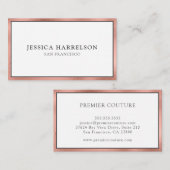 Elegante Rose Gold Visitenkarte (Vorne/Hinten)