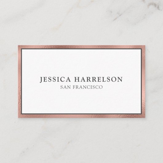Elegante Rose Gold Visitenkarte (Vorderseite)