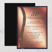 Elegante Rose Gold Wedding Anniversary Einladung (Vorne/Hinten)