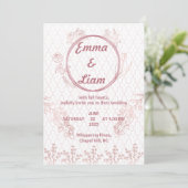 Elegante Rose Gold Wedding Einladung - Minimalisti (Stehend Vorderseite)