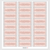 Elegante Rose Gold Wedding Guest Address Labels (Blatt)