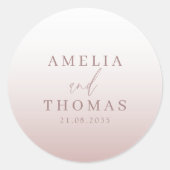 Elegante Rose Gold Wedding Monogram Runder Aufkleber (Vorderseite)