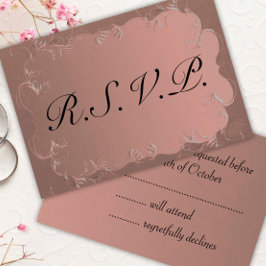 Elegante Rose Gold Wedding RSVP Karte