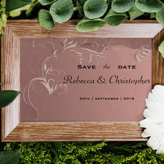 Elegante Rose Gold Wedding Save the Date Ankündigungspostkarte