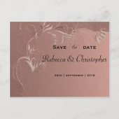 Elegante Rose Gold Wedding Save the Date Ankündigungspostkarte (Vorderseite)
