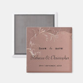 Elegante Rose Gold Wedding Save the Date Magnet (Vorderseite/Rückseite)