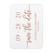 Elegante Rose Gold Wedding speichern das Datum Magnet (Vertikal)