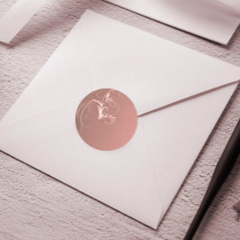 Elegante Rose Gold Wedding Umschlag Aufkleber
