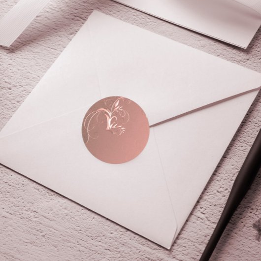Elegante Rose Gold Wedding Umschlag Aufkleber