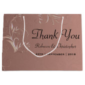 Elegante Rose Gold Wedding Vielen Dank Große Geschenktüte (Vorderseite)
