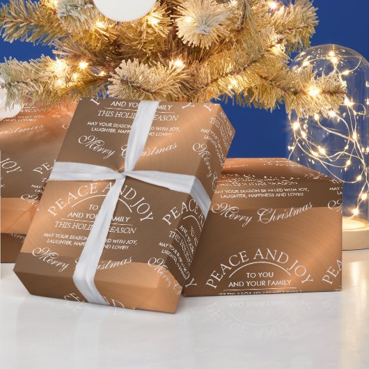 Elegante Rose Gold Weihnachten Geschenkpapier (Feiertage)