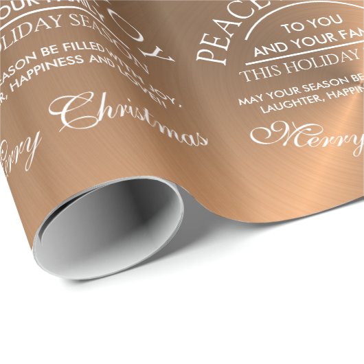 Elegante Rose Gold Weihnachten Geschenkpapier (Rolleneckpunkt)
