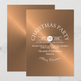 Elegante Rose Gold Weihnachten Party Einladung