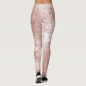 Elegante Rose Gold Weihnachten Snowflake Muster Leggings (Rückseite)