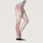 Elegante Rose Gold Weihnachten Snowflake Muster Leggings (Rechts)