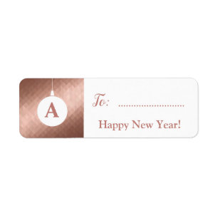 Elegante Rose Gold Weihnachtsball Monogramm Gesche