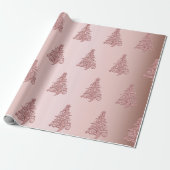 Elegante Rose Gold Weihnachtsbaum-Muster Geschenkpapier (Ungerollt)