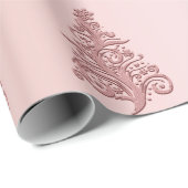 Elegante Rose Gold Weihnachtsbaum-Muster Geschenkpapier (Rolleneckpunkt)