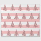 Elegante Rose Gold Weihnachtsbaummuster Geschenkpapier (Flach)