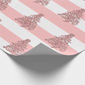 Elegante Rose Gold Weihnachtsbaummuster Geschenkpapier (Ecke)