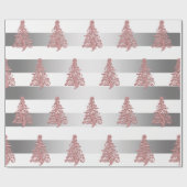 Elegante Rose Gold Weihnachtsbaummuster Geschenkpapier (Flach)