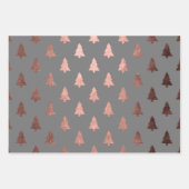Elegante Rose Gold Weihnachtsbaumstruktur Geschenkpapier Set (Vorderseite 3)