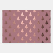 Elegante Rose Gold Weihnachtsbaumstruktur Geschenkpapier Set (Vorderseite 2)