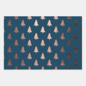 Elegante Rose Gold Weihnachtsbaumstruktur Geschenkpapier Set (Vorderseite)