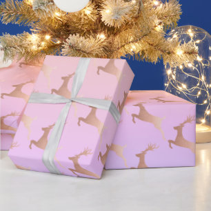 Elegante Rose Gold Weihnachtsmann-Muster Geschenkpapier