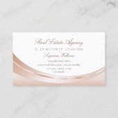 Elegante Rose Gold Weiß mit glänzender Diamant Visitenkarte (Rückseite)