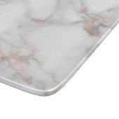 Elegante Rose Gold Weiße Marmorvorlage Trendy Schneidebrett (Ecke)