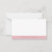 Elegante Rose Gold Weißes einfaches Template Moder Mitteilungskarte (Vorderseite)