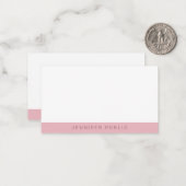 Elegante Rose Gold Weißes einfaches Template Moder Mitteilungskarte (Vorderseite/Rückseite Beispiel)