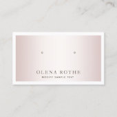 Elegante Rose Gold White Border Earring Display Telefonnummerkarte (Vorderseite)