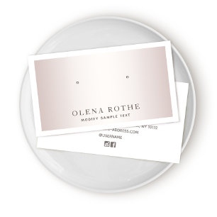 Elegante Rose Gold White Border Earring Display Telefonnummerkarte