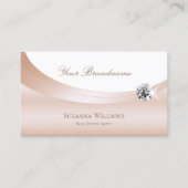 Elegante Rose Gold White mit Logo und Luxe Diamond Visitenkarte (Vorderseite)