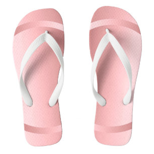 Elegante Rose Gold White Template Trendy Modern Badesandalen