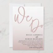 Elegante Rose Gold Wir Hochzeit Einladung (Vorderseite)