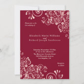 Elegante Rose Gold Wirbel Burgundy Wedding Einladung (Vorderseite)