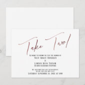 Elegante Rose Gold Zwei verspätete Hochzeiten Einladung (Vorne/Hinten)