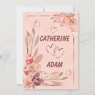 Elegante Rose Goldbarsch Rosa Vintag rustikal Einladung