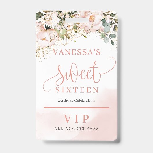 Elegante Rose Goldblütengold Eukalyptus-Gold sechz Ausweis (Vorderseite)