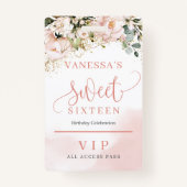 Elegante Rose Goldblütengold Eukalyptus-Gold sechz Ausweis (Rückseite)