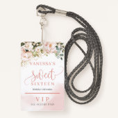 Elegante Rose Goldblütengold Eukalyptus-Gold sechz Ausweis (Vorderseite mit Schlüsselband)