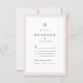 Elegante Rose Goldblütenhochzeit minimalistisch Ho RSVP Karte