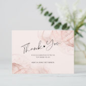 Elegante Rose Goldbrush Babydusche Danke (Stehend Vorderseite)