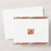 Elegante Rose Golden All in one Birthday Einladung (Rückseite)