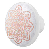 Elegante Rose Golden Mandala Keramikknauf (Rechts)