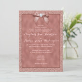 Elegante Rose Golden & Stylish Glitzer Wedding Einladung (Stehend Vorderseite)